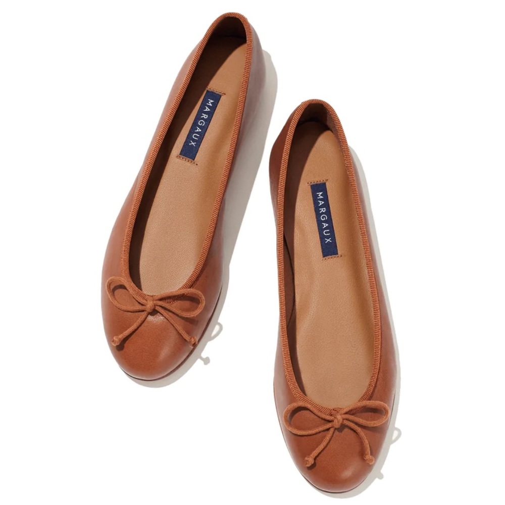 Margaux Brown Leather Flats